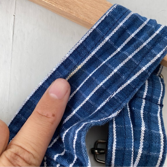 Vintage Y2K Arizona Dark Blue Plaid Print 100% Cotton Shortalls 24M - Picture 8 of 11